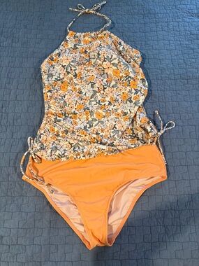 Cupshe Apricot/Floral Tankini Set
